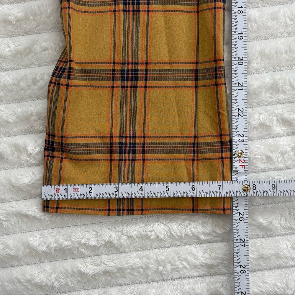 MAEVE ANTHROPOLOGIE Essential Plaid Kick Flare Ankle Pants Mustard Size 4 - Picture 9 of 9